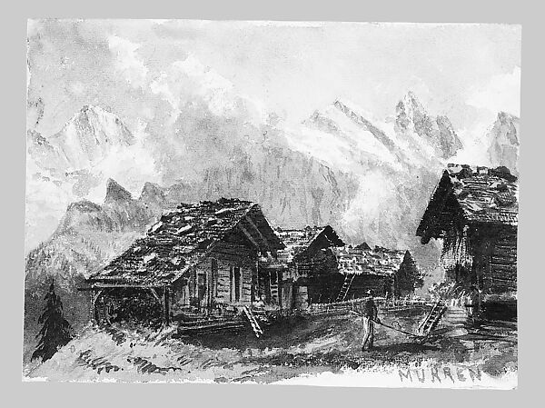 Matterhorn from Zmutt Glacier, Zermatt, recto (from "Splendid Mountain Watercolours" Sketchbook), John Singer Sargent (American, Florence 1856–1925 London), Watercolor and graphite on off-white wove paper, American