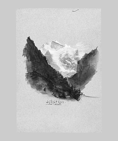 Matterhorn from Zmutt Glacier, Zermatt, recto (from "Splendid Mountain Watercolours" Sketchbook), John Singer Sargent (American, Florence 1856–1925 London), Watercolor and graphite on off-white wove paper, American