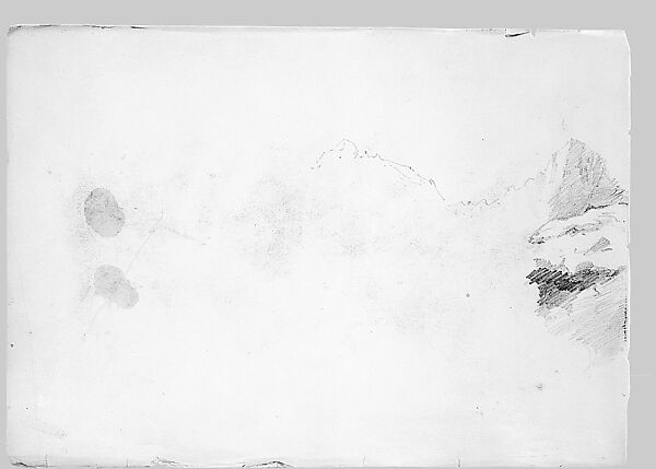 Matterhorn from Zmutt Glacier, Zermatt, recto (from "Splendid Mountain Watercolours" Sketchbook), John Singer Sargent (American, Florence 1856–1925 London), Watercolor and graphite on off-white wove paper, American