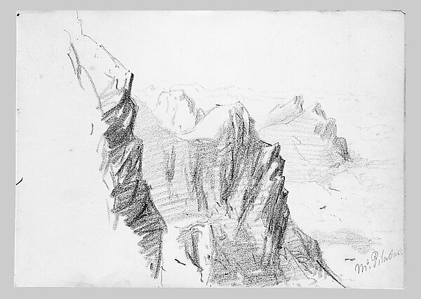 Matterhorn from Zmutt Glacier, Zermatt, recto (from "Splendid Mountain Watercolours" Sketchbook), John Singer Sargent (American, Florence 1856–1925 London), Watercolor and graphite on off-white wove paper, American
