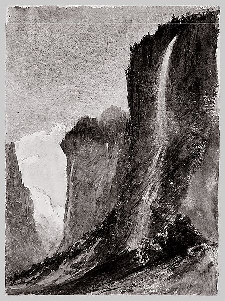 Matterhorn from Zmutt Glacier, Zermatt, recto (from "Splendid Mountain Watercolours" Sketchbook), John Singer Sargent (American, Florence 1856–1925 London), Watercolor and graphite on off-white wove paper, American