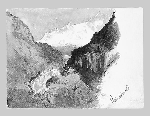 Matterhorn from Zmutt Glacier, Zermatt, recto (from "Splendid Mountain Watercolours" Sketchbook), John Singer Sargent (American, Florence 1856–1925 London), Watercolor and graphite on off-white wove paper, American