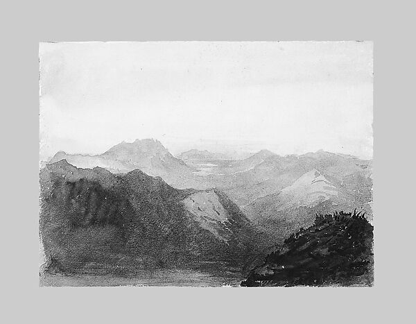 Matterhorn from Zmutt Glacier, Zermatt, recto (from "Splendid Mountain Watercolours" Sketchbook), John Singer Sargent (American, Florence 1856–1925 London), Watercolor and graphite on off-white wove paper, American