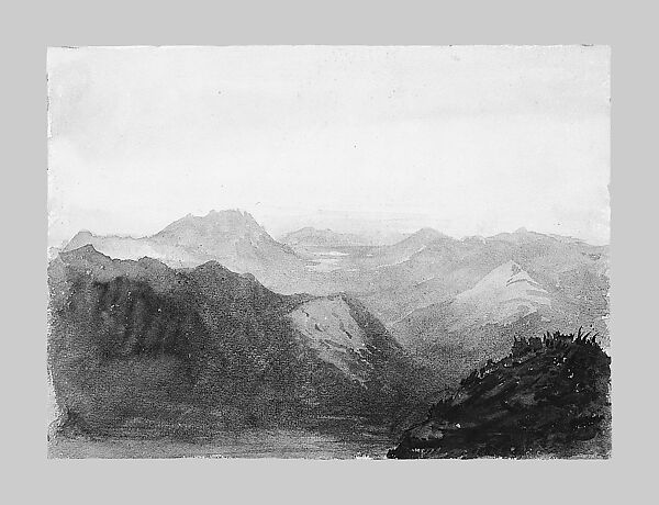 Matterhorn from Zmutt Glacier, Zermatt, recto (from "Splendid Mountain Watercolours" Sketchbook), John Singer Sargent (American, Florence 1856–1925 London), Watercolor and graphite on off-white wove paper, American