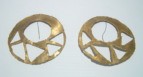 Earrings, Giorgio di Sant&#39;Angelo (American, born Italy, 1933–1989), metal, American 