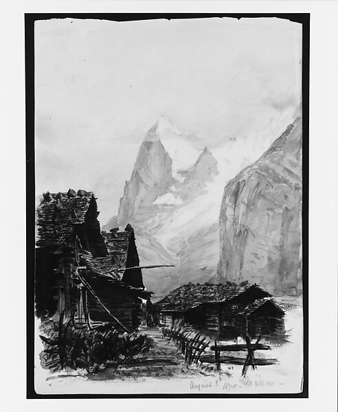 Eiger from Mürren (from "Splendid Mountain Watercolours" Sketchbook), John Singer Sargent (American, Florence 1856–1925 London), Watercolor and graphite on off-white wove paper, American
