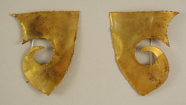 Earrings, Giorgio di Sant&#39;Angelo (American, born Italy, 1933–1989), metal, American 