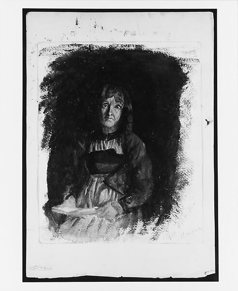 Frau von Allmen, Mürren (from "Splendid Mountain Watercolours" Sketchbook), John Singer Sargent (American, Florence 1856–1925 London), Watercolor and graphite on off-white wove paper, American 