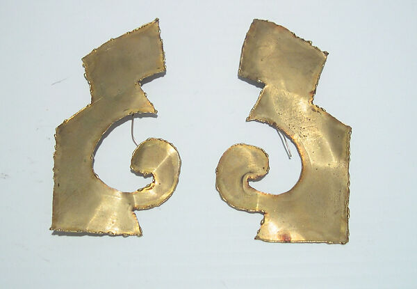 Earrings, Giorgio di Sant&#39;Angelo (American, born Italy, 1933–1989), metal, American 