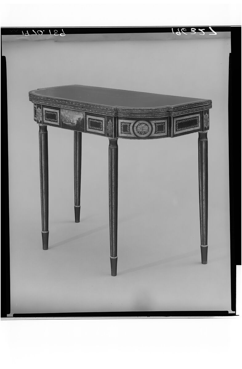 Card Table, Attributed to John Finlay (active ca. 1799–1833), Maple, oak, tulip, American
