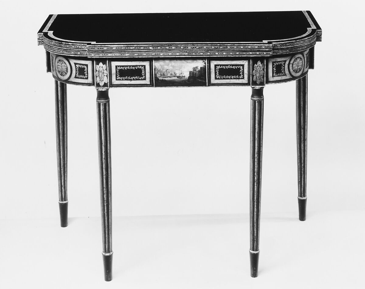 Card Table, Attributed to John Finlay (active ca. 1799–1833), Maple, oak, tulip, American