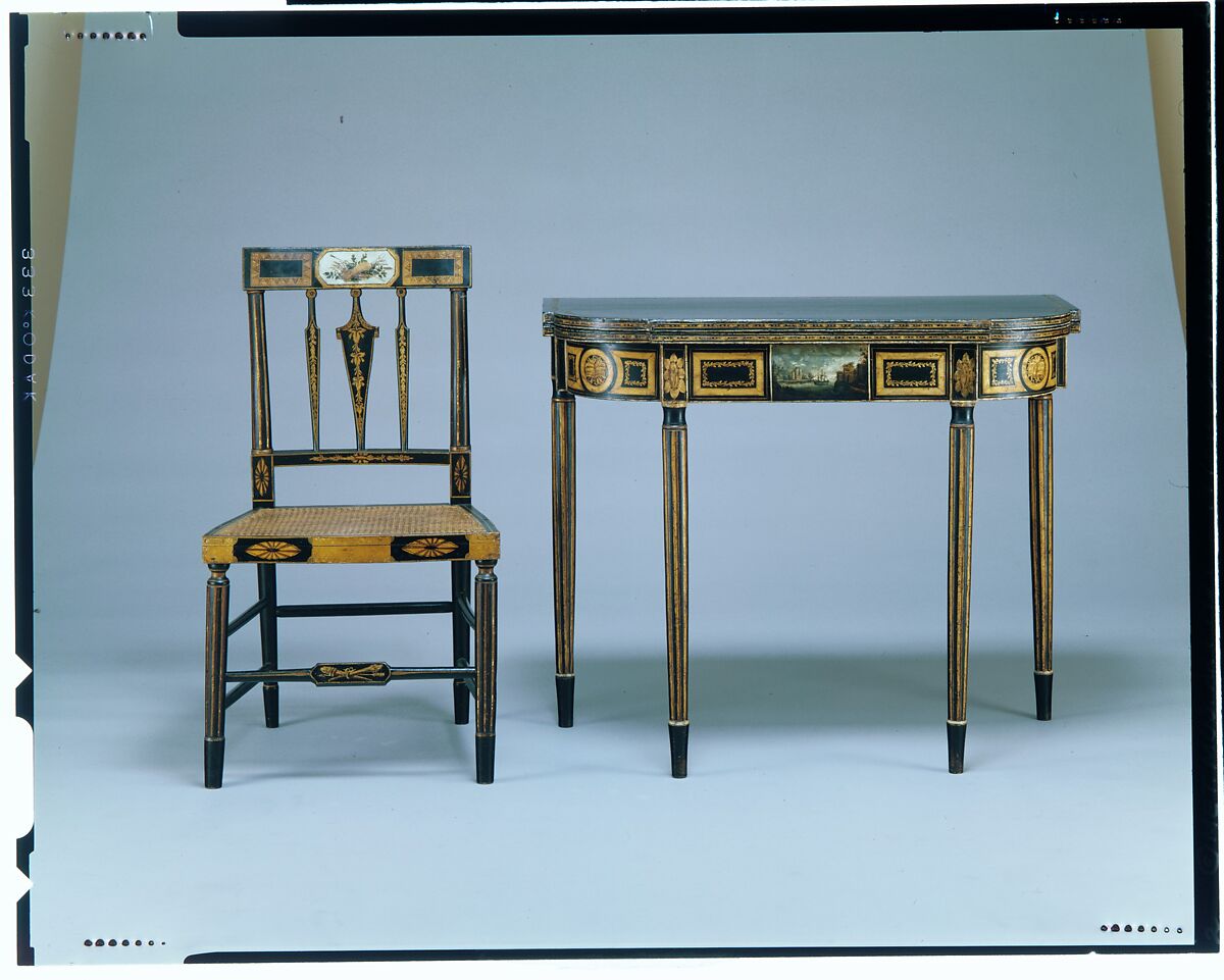 Card Table, Attributed to John Finlay (active ca. 1799–1833), Maple, oak, tulip, American