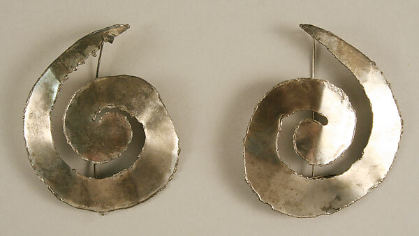 Earrings, Giorgio di Sant&#39;Angelo (American, born Italy, 1933–1989), metal, American 