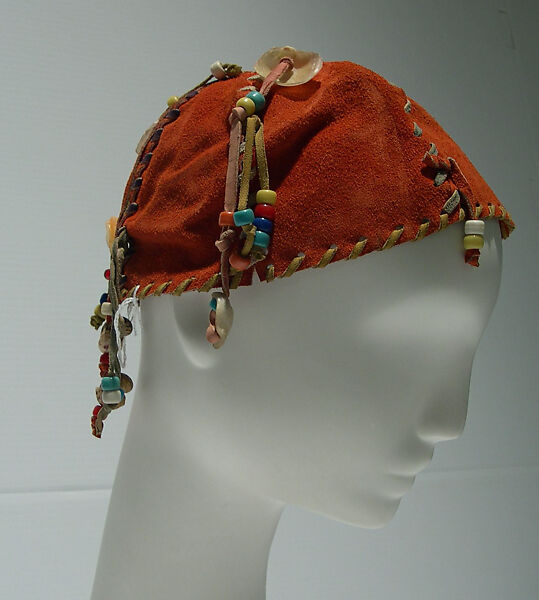Hat, Giorgio di Sant&#39;Angelo (American, born Italy, 1933–1989), leather, synthetic, shells, American 