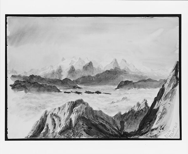 Iselle from  Mount Pilatus (from "Splendid Mountain Watercolours" Sketchbook), John Singer Sargent (American, Florence 1856–1925 London), Watercolor and graphite on off-white wove paper, American