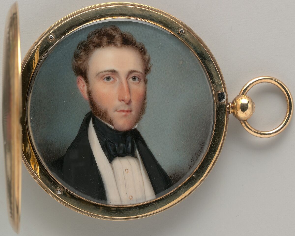 Portrait of a Gentleman, Alfred Thomas Agate (1812–1846), Watercolor on ivory, American 