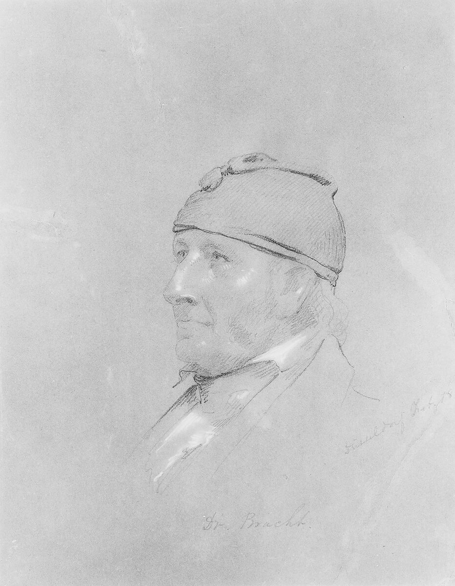 Dr. Bracht, Eastman Johnson (American, Lovell, Maine 1824–1906 New York), Graphite and white chalk on brown wove paper, American 