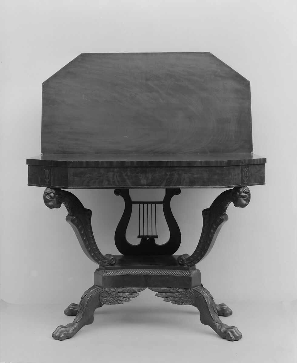 Card Table, Mahogany, brass, white pine, American