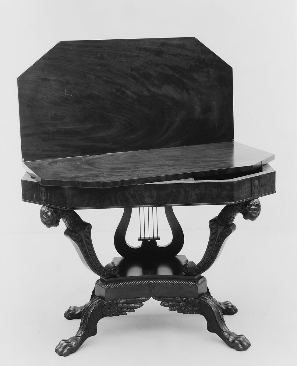 Card Table, Mahogany, brass, white pine, American