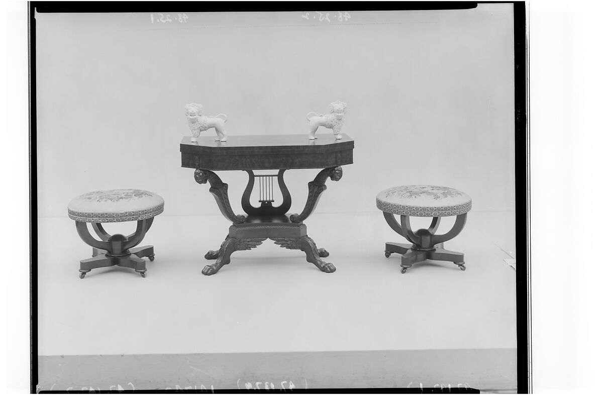 Card Table, Mahogany, brass, white pine, American