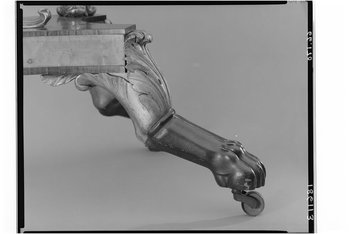 Card Table, Attributed to Charles-Honoré Lannuier (France 1779–1819 New York), Bird's-eye maple, rosewood, satinwood, mahogany, brass; secondary wood: pine, American