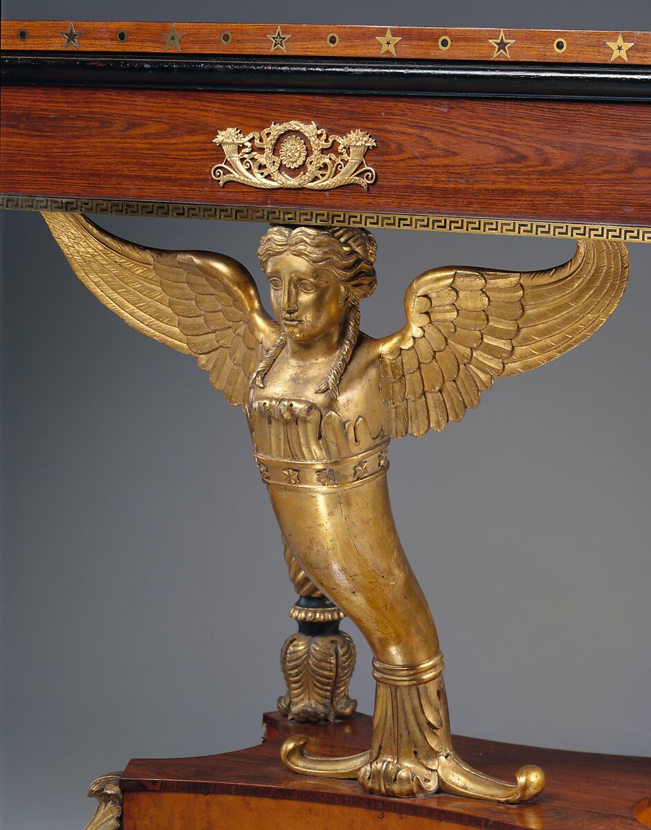 Card Table, Attributed to Charles-Honoré Lannuier (France 1779–1819 New York), Bird's-eye maple, rosewood, satinwood, mahogany, brass; secondary wood: pine, American