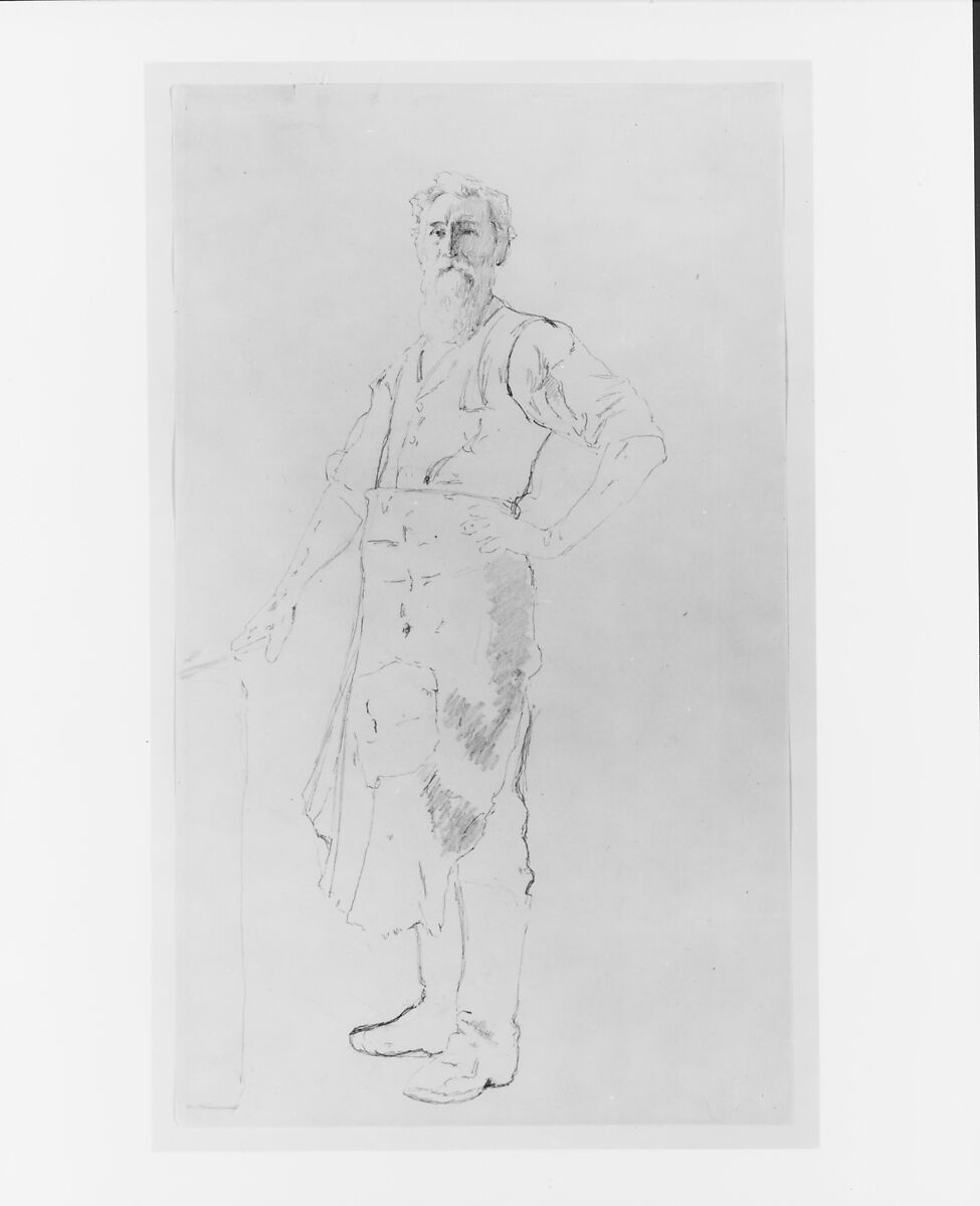 The Village Blacksmith, Thomas Hovenden (American (born Ireland), Dunmanway 1840–1895 Plymouth Meeting, Pennsylvania), Graphite on off-white wove paper, American