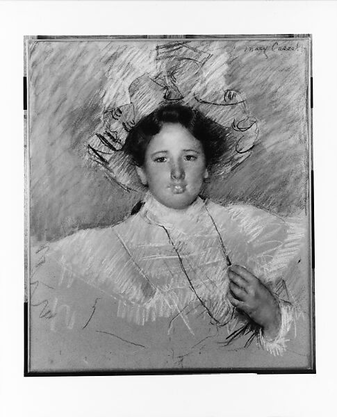 Adaline Havemeyer in a White Hat, Mary Cassatt (American, Pittsburgh, Pennsylvania 1844–1926 Le Mesnil-Théribus, Oise), Pastel on wove paper, mounted on canvas, American