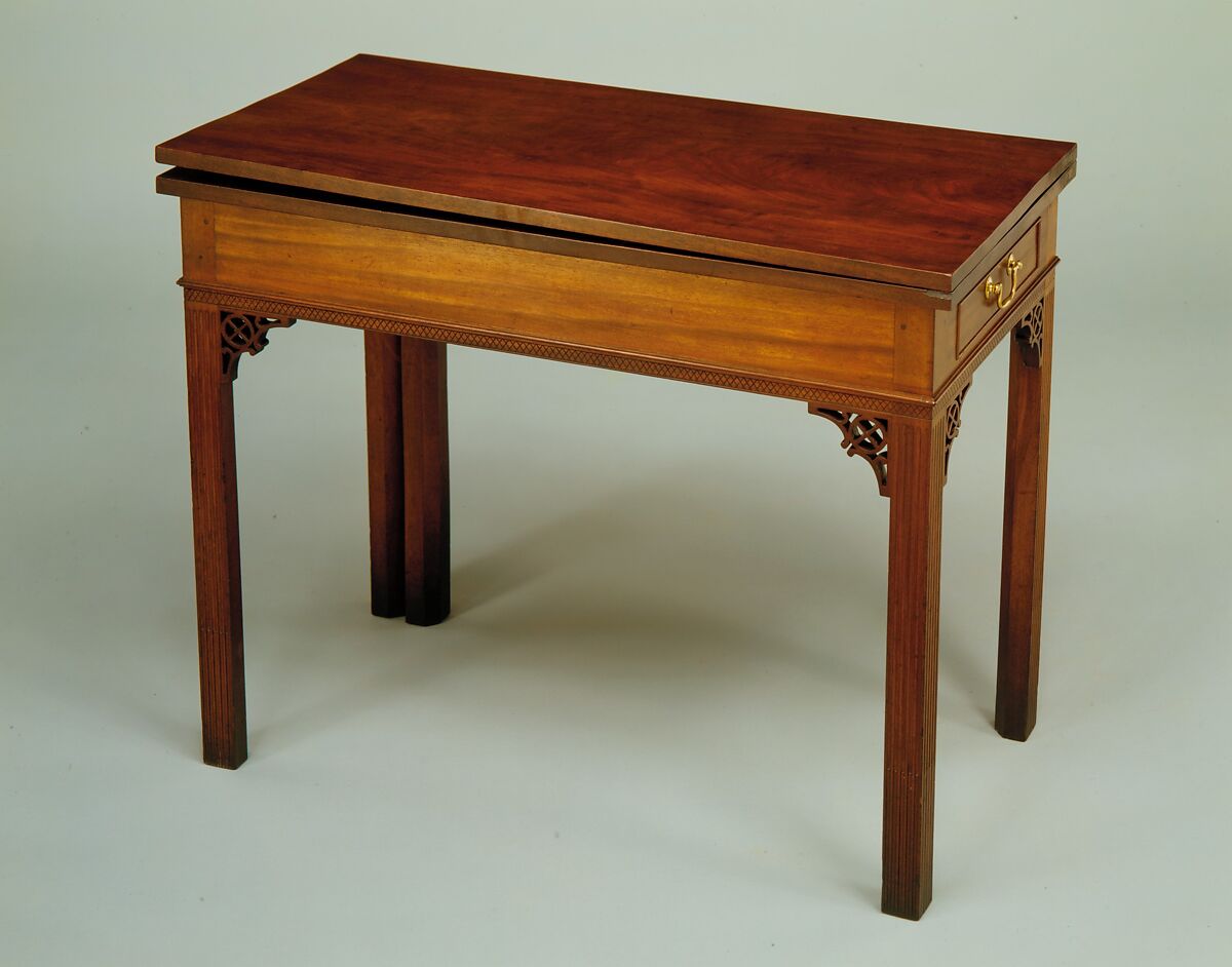 Card table, John Townsend (1732–1809), Mahogany, maple, chestnut, tulip poplar, American