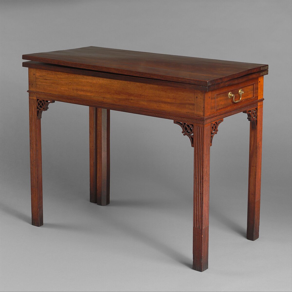 Card table, John Townsend  American, Mahogany, maple, chestnut, tulip poplar, American