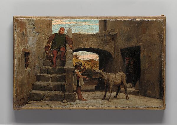 The Fable of the Miller, His Son, and the Donkey No. 1, Elihu Vedder (American, New York 1836–1923 Rome), Oil on canvas, American 