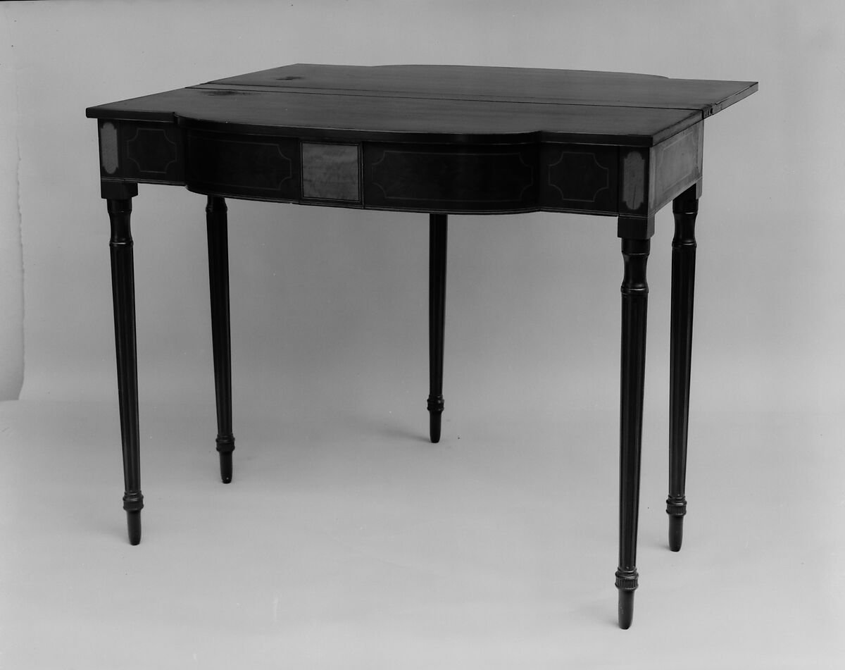 Card Table, Mahogany, satinwood, holly, maple, white pine, American 