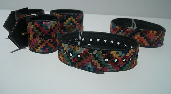 Jewelry set, Giorgio di Sant'Angelo (American, born Italy, 1933–1989), leather, synthetic fiber, metal, American