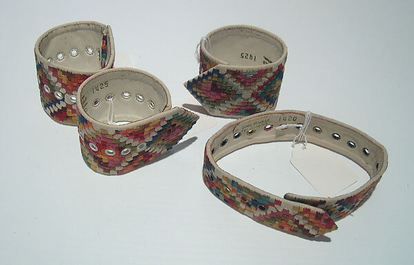 Jewelry set, Giorgio di Sant'Angelo (American, born Italy, 1933–1989), leather, synthetic fiber, metal, American