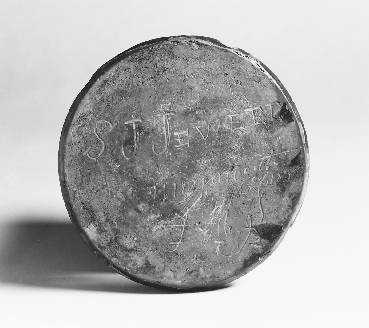 Jar, John M. Safford (1811–1880), Earthenware; Redware with stamped decoration, American