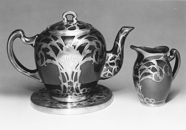 Teapot, Lenox, Incorporated (American, Trenton, New Jersey, established 1889), Porcelain, silver overlay, American