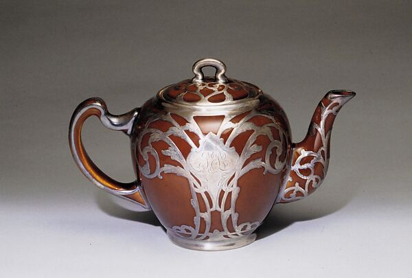 Teapot, Lenox, Incorporated (American, Trenton, New Jersey, established 1889), Porcelain, silver overlay, American 