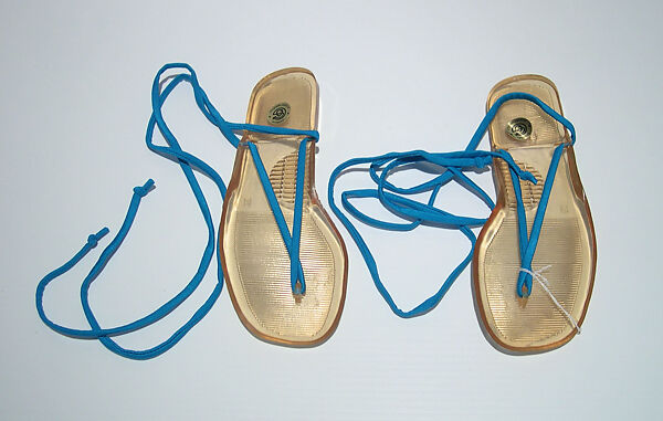 Sandals, Giorgio di Sant&#39;Angelo (American, born Italy, 1933–1989), synthetic fiber, rubber, American 