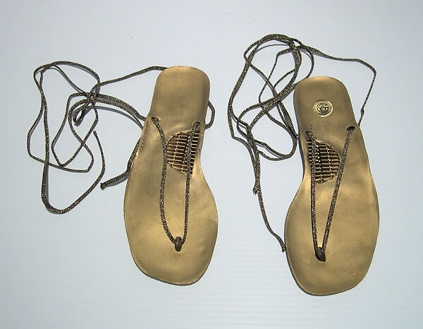 Sandals, Giorgio di Sant&#39;Angelo (American, born Italy, 1933–1989), synthetic fiber, rubber, American 