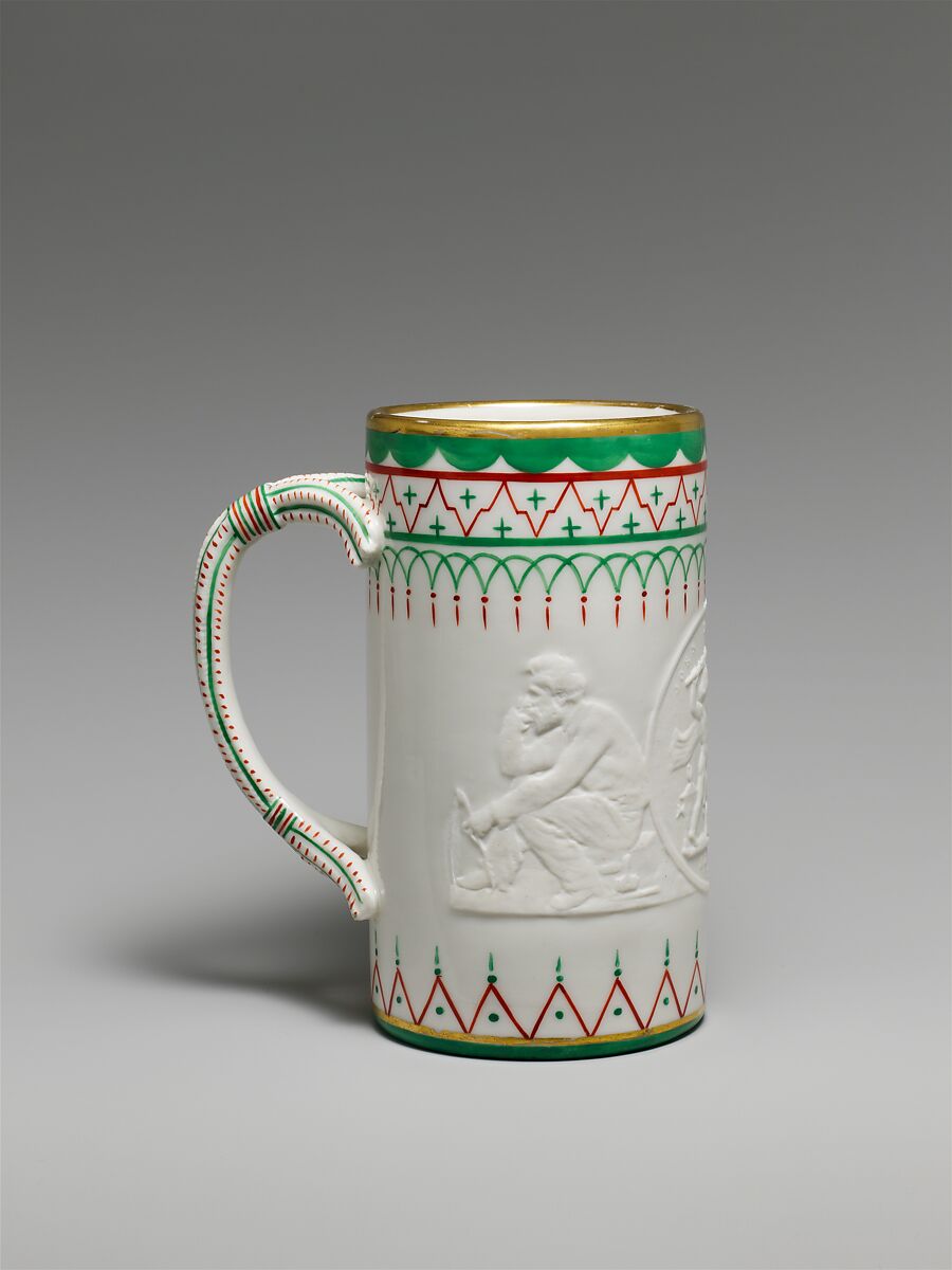 Mug, Designed by Karl L. H. Müller (1820–1887), Porcelain, American 