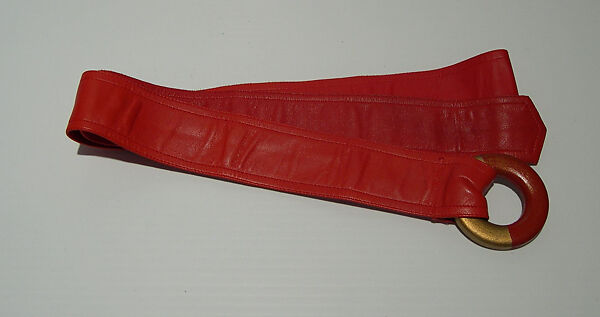 Belt, Giorgio di Sant&#39;Angelo (American, born Italy, 1933–1989), leather, wood, American 