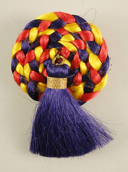 Hairpin, Giorgio di Sant&#39;Angelo (American, born Italy, 1933–1989), synthetic fiber, cork, metal, American 
