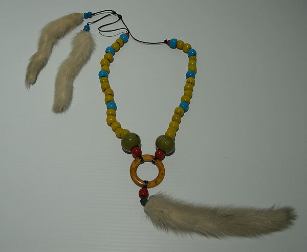 Necklace, Giorgio di Sant&#39;Angelo (American, born Italy, 1933–1989), synthetic, fur, leather, American 