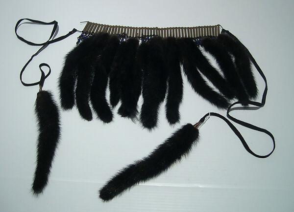 Necklace, Giorgio di Sant&#39;Angelo (American, born Italy, 1933–1989), fur, leather, metal, synthetic, American 
