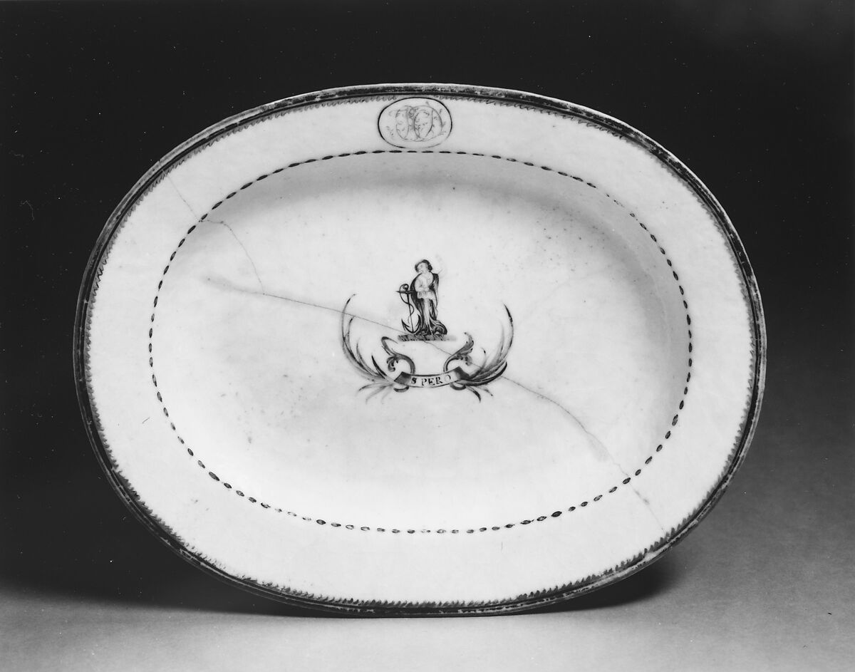 Underplate, Porcelain, Chinese, for American market