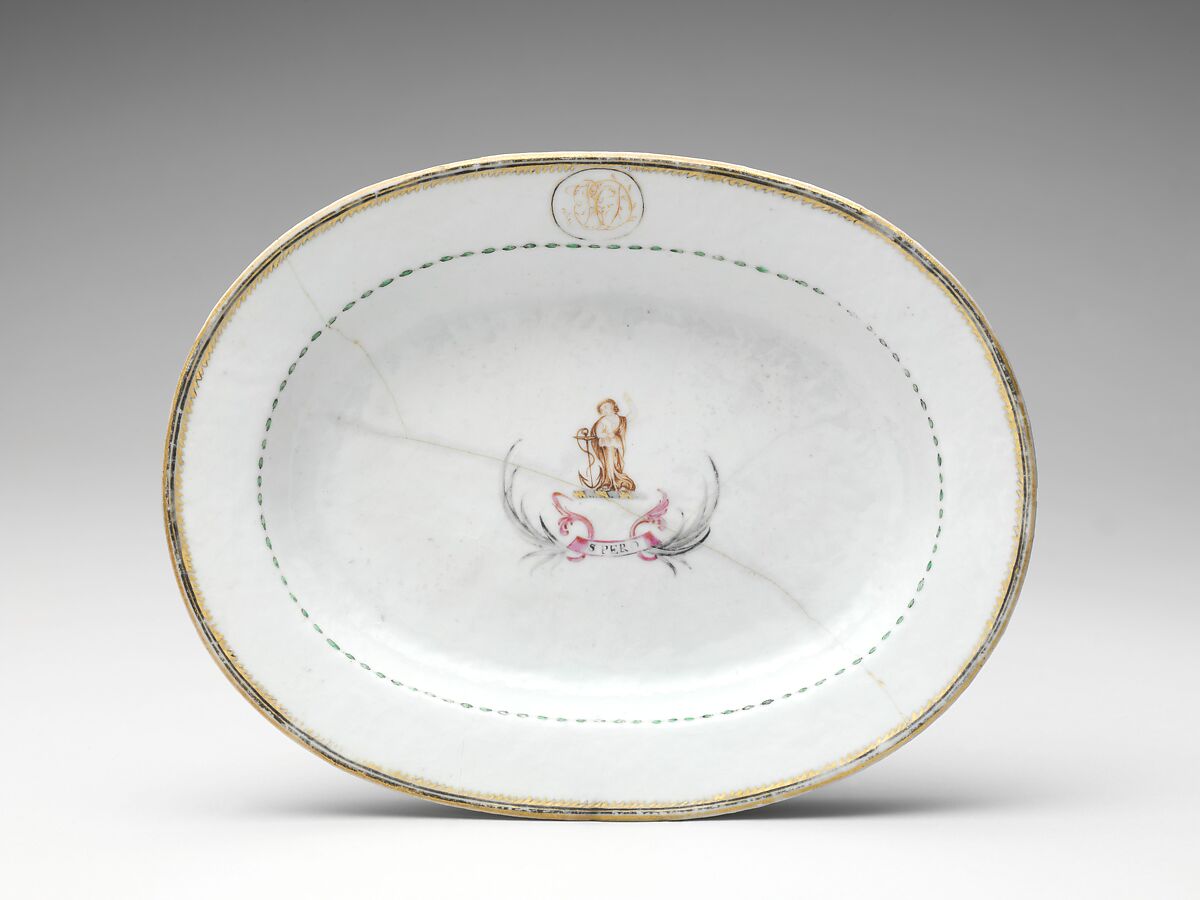 Underplate, Porcelain, Chinese, for American market 