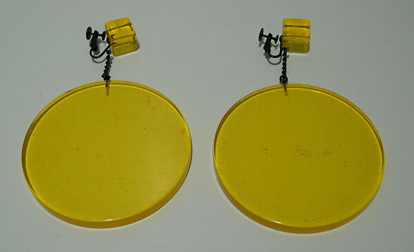 Earrings, Giorgio di Sant&#39;Angelo (American, born Italy, 1933–1989), plastic, metal, American 