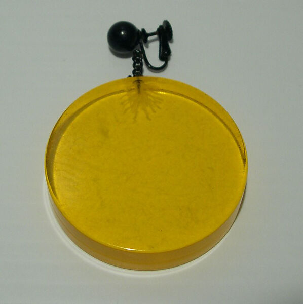 Earrings, Giorgio di Sant&#39;Angelo (American, born Italy, 1933–1989), plastic, metal, American 