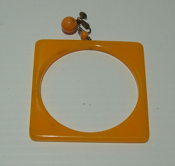 Earrings, Giorgio di Sant&#39;Angelo (American, born Italy, 1933–1989), plastic, metal, American 