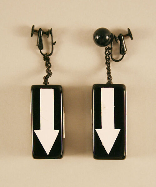 Earrings, Giorgio di Sant'Angelo (American, born Italy, 1933–1989), plastic, metal, American